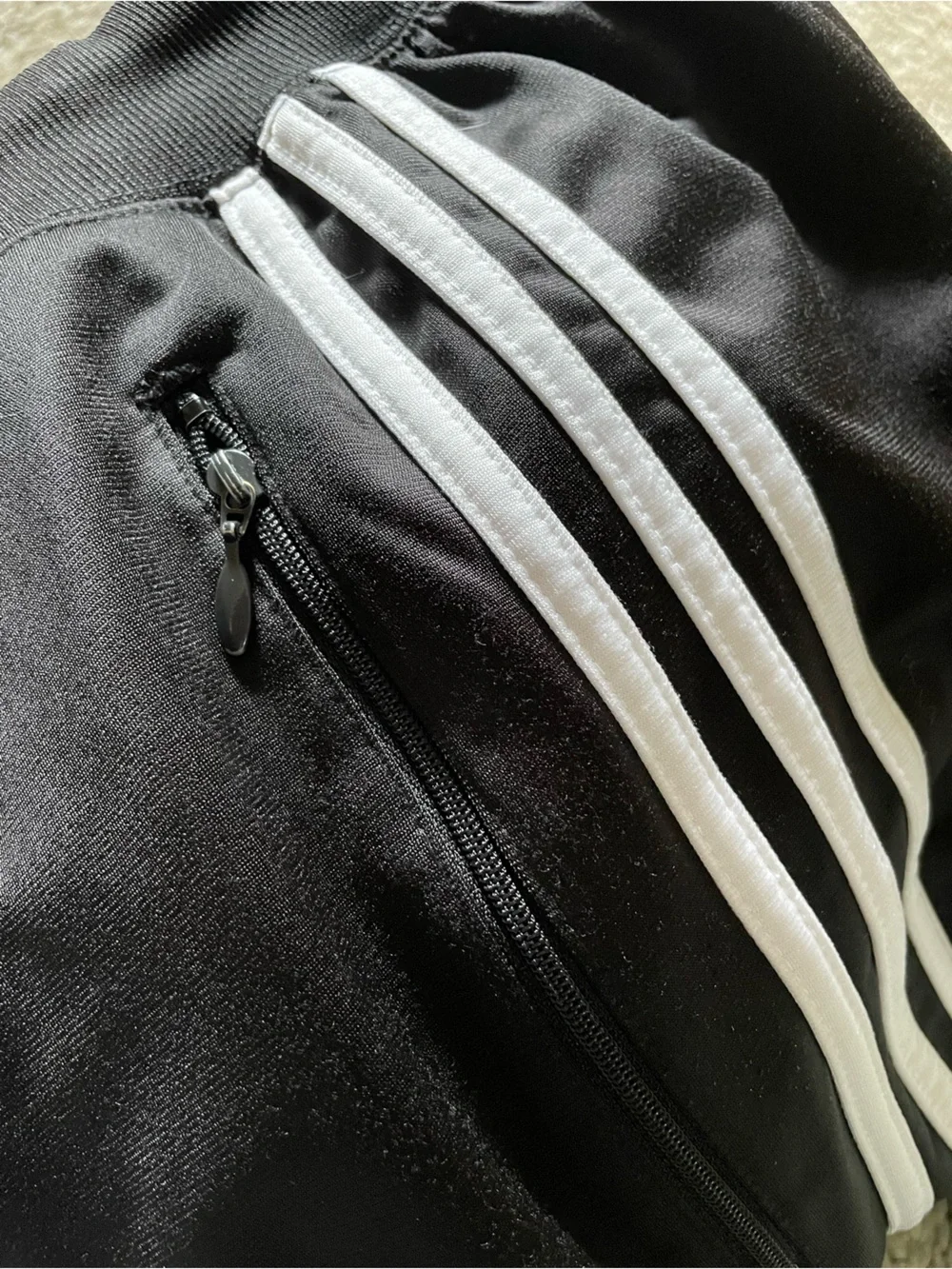 Vintage Adidas 3 Stripe Track Pants Y2K 2000 Shiny Zip Pockets Men's Sz M